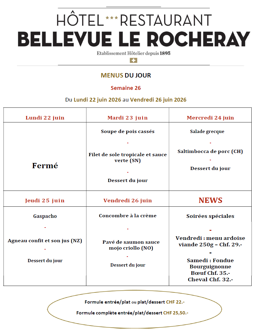 Menus du jour