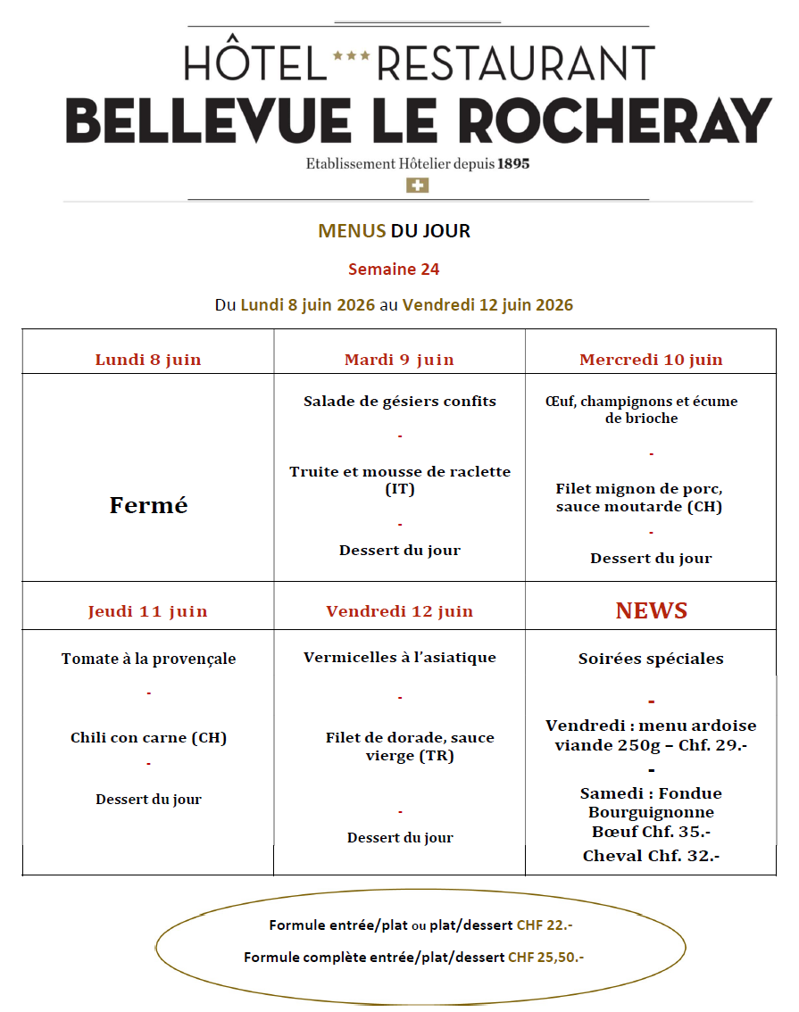 Menus du jour